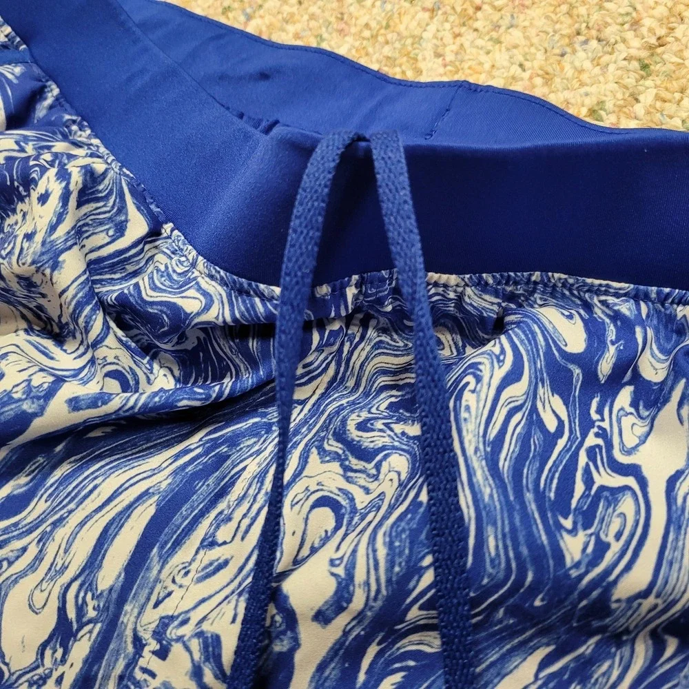 Under Armour Launch PRT Shorts Men XXL Blue White Marble Running‎ Gym 1372688